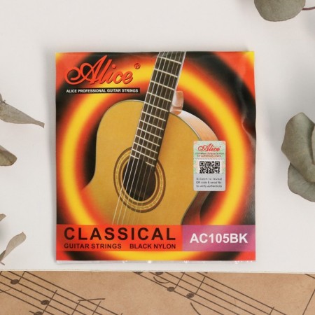 Strings for the classic guitar Alice A105BK, black nylon-sustained copper, norms. Stretch.-1