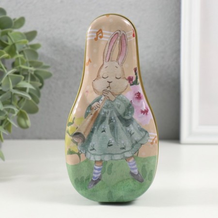 Casket Metal "Hare - Musician" 14.5x7x5 cm