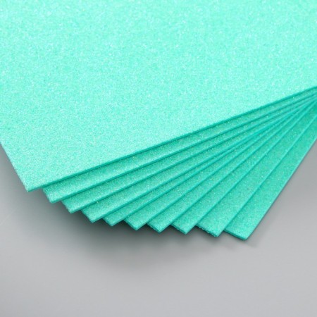 Foamiran glitter 2 mm, 20x30 cm, mint-2