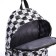 School backpack from textiles with a zipper, 4 pockets, black/white color
