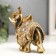 Souvenir Polystone "Elephant in the Golden Popone with Crystals" 13.5x12.5x5.5 cm