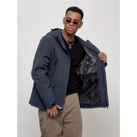 Sports male jacket, size 48, dark blue color-7