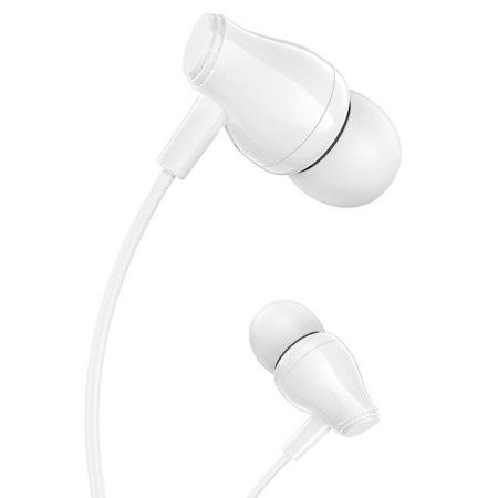 Headphones Borofone BM61 Wanderer, vacuum, microphone, jack 3.5 mm, cable 1.2 m, white-1