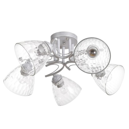 Riana chandelier 5x40W E27 white, silver 57x57x23cm