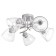 Riana chandelier 5x40W E27 white, silver 57x57x23cm