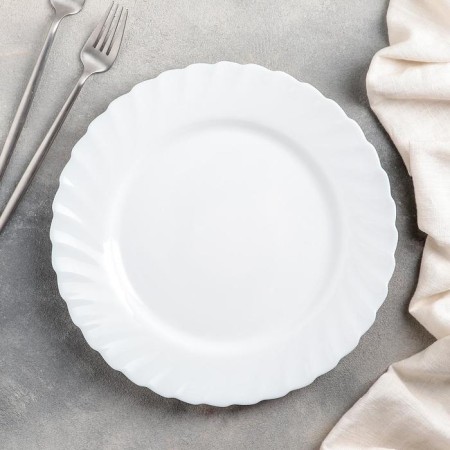 Dining plate, d = 27 cm, white color