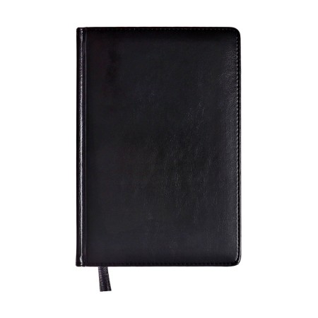 Diary of 2025 A5, 168 sheets in a ruler, leatherette "Nebraska", silver cut, black-1