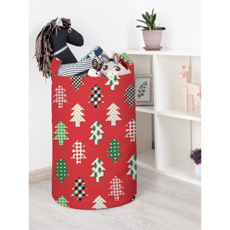Basket for toys "Scandinavian Christmas trees, size 40x60 cm