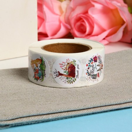 Set of stickers in the roll "Animals", 500 pcs, 2.5 x 2.5 cm-1