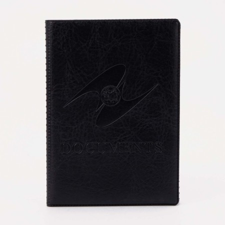 Cover for passport and auto documents, black color
