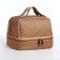 Cosmetic bag, 2 parts on zippers, beige color