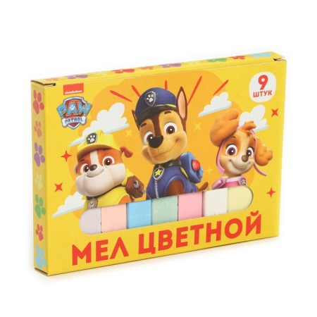 Color school crayons, 9pcs "Puppy Patrol", rectangular