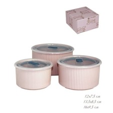 Set of Lenardi salad bowls, with lids, 3 pcs