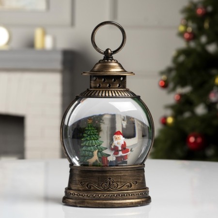 LED figure “Santa Claus at the Christmas tree” 12.5 × 20 × 7.5 cm, plastic, batteries AAAX3 (not complete), USB, glow warm white-1
