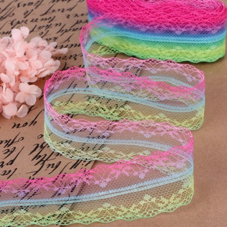 Capricon lace "Rainbow Light", 40 mm × 10 ± 1 m, color colorful №4-2