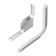Connector L-shaped flum, white color