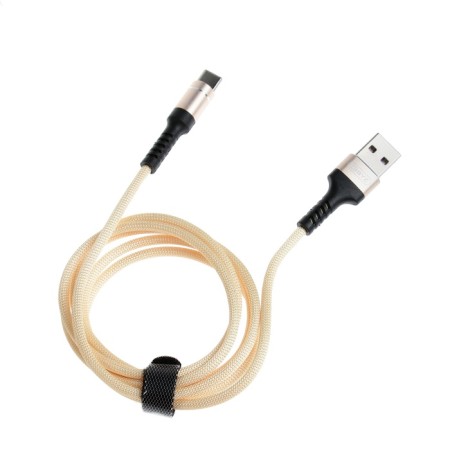 BYZ BC-025, Type-C cable-USB, 5 A, 1.2 m, PD, nylon, golden-2