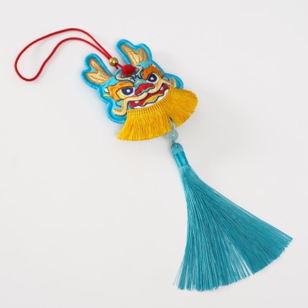 Suspension-Sasha Textile "Dragon" Blue 2x7.5x24 cm-4