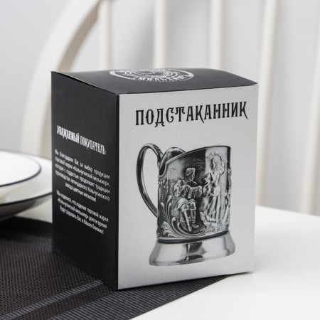 The cup holder "George the Victorious", D = 61 mm, nickel, with blackening-4