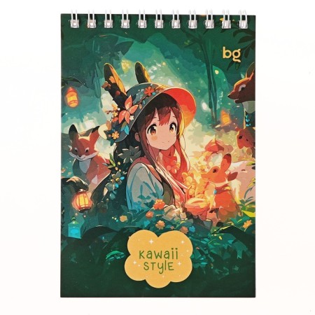 Notepad A6, 40 sheets in a cage, on an anime crest, cardboard cover, block 60g/m2, mix-3