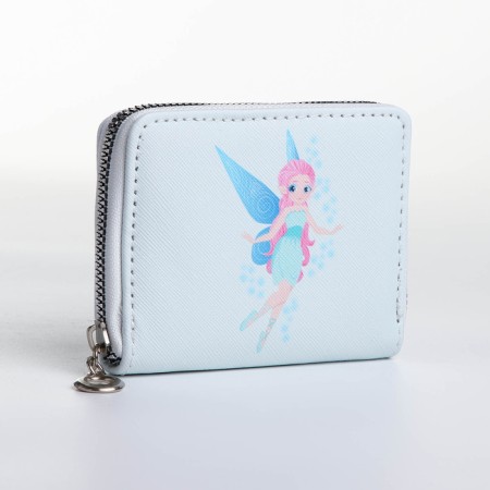 Lightning wallet, card for cards, for coins, color light blue-1