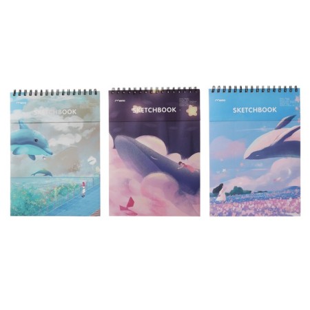 Sketchbook 21x29cm for pastel, 30 sheets, hard cover, density 130 gr, mix