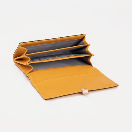 Women's wallet on magnet, yellow color-2