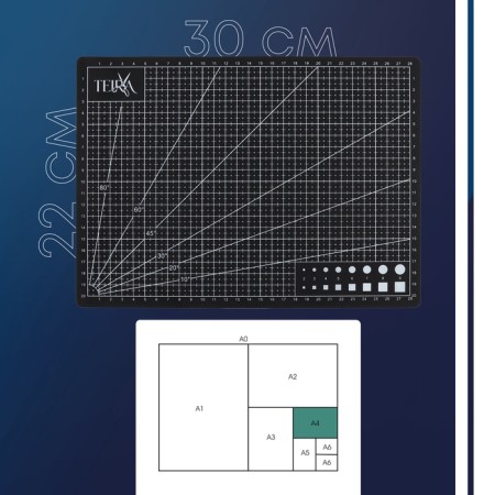 Mat for cutting, five -layer, 30 × 22 cm, a5, black color-2