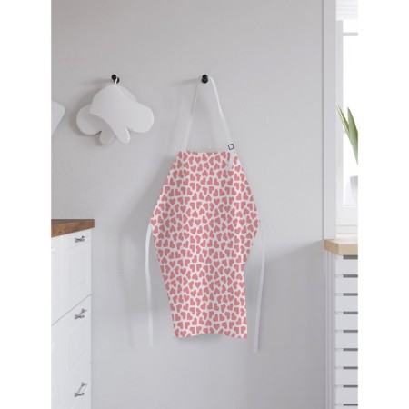 Apron kitchen with a photo print "Pink Heart", adjustable, size OS-1