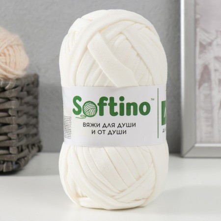 Knitted yarn 100% cotton "Lentino mini" 100 g 40 m color 87 white fog-1