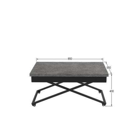 Transformable table "Andre Loft", 850 (1100) × 550 (850) × 400 (725) mm, chipboard, terrazzo-4