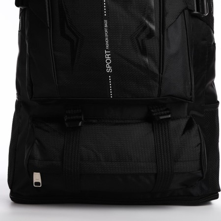 A backpack on a zipper with an increase, 65l, 4 outer pockets, black color-5