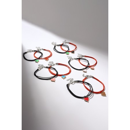 Bracelets "Demetrons" Heart, black-red color, l = 17 cm-10