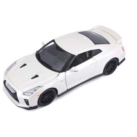 BBURAGO Nissan GT-R 2017, Die-Cast, 1:24, opening doors, white color-5