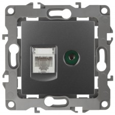 Combined RJ45+TV, IP20, ERA12, graphite