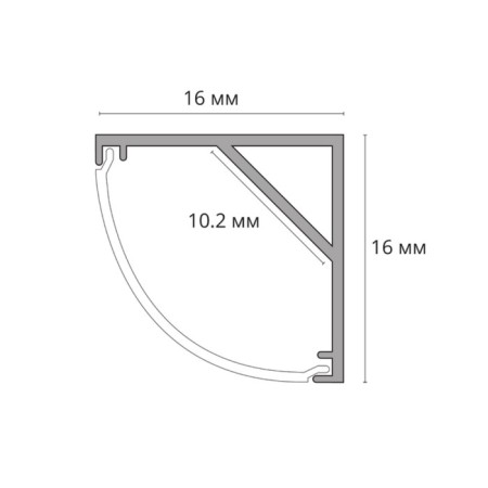 Corner profile for the ARTE LAMP Surface A161605S, 1.6x200x1.6 cm, gray-1