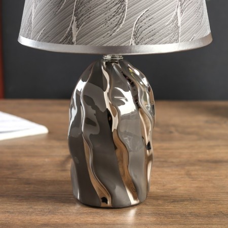 Lamp table ceramics "Curlery" Gray with silver E14 40W 33x20x20 cm Risalux-3