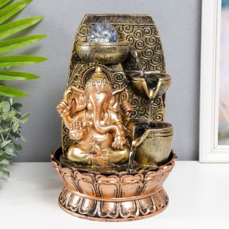 Hirefold fountain "Ganesha - Blessing" Golden Bronze 31x20x20 cm