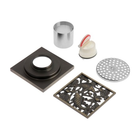 Gag Aflorn AF10810C-10, d = 50mm, vertical, 100x100mm, brass, with a pattern, antique bronze-4