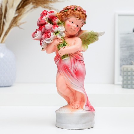 Figure "Girl Angel with flowers" 12x9.5x24cm-1