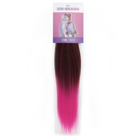 SIM-BRAIDS Kanecalon Two-color, corrugated, 65 cm, 90 gr, pink/blond color (#FR-11)-2