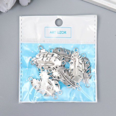 Connector for creativity Metal 2 Ears "Peryshok" silver G176B527 3.5x1.4 cm-3