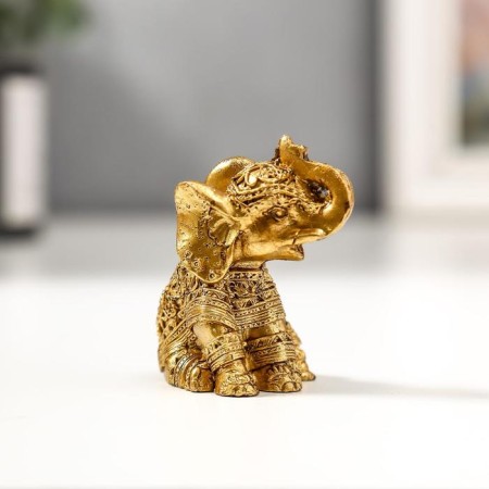 Souvenir Polystone "Golden Elephants, Drawings on the Propon" Set 6 pcs 4.7x5x33 cm-4