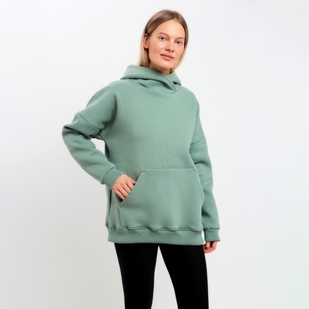 Huds with a hood is launched, olive color, size 46-6