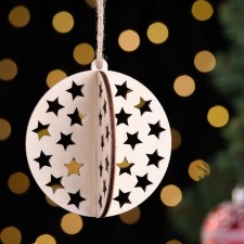 Wooden toy on the Christmas tree 