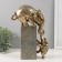 Polystone souvenir "Elephant with a baby on a column with patterns" Bronze with a patina 20x9x28 cm