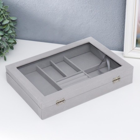 Borhat casket for jewelry multifunctional "gray fog" 5x20x28 cm-5