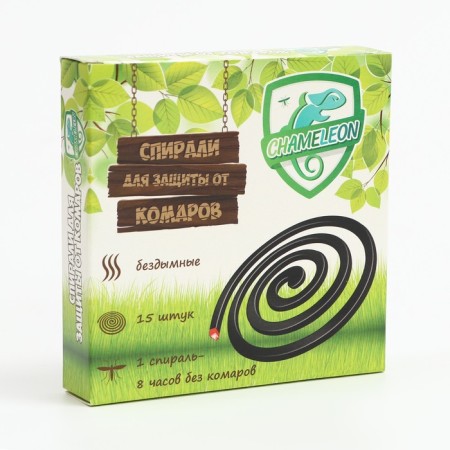 Spirals from mosquitoes CHAMELEON, Black, Bezdymny, 15 pieces-1
