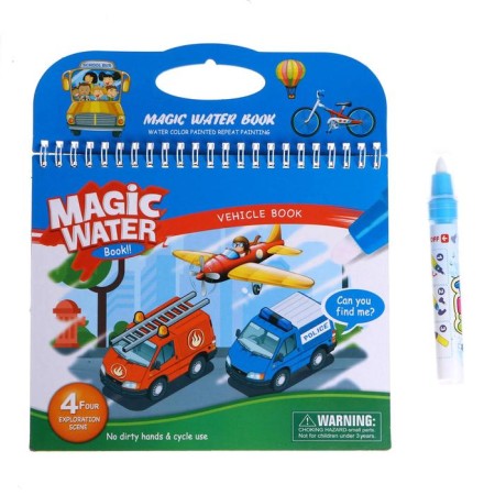 Book for drawing water "Transport-2", with a marker