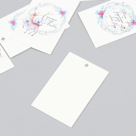 Cardboard "New Year's branches" set 10 pcs (5 types) 4x6 cm-3